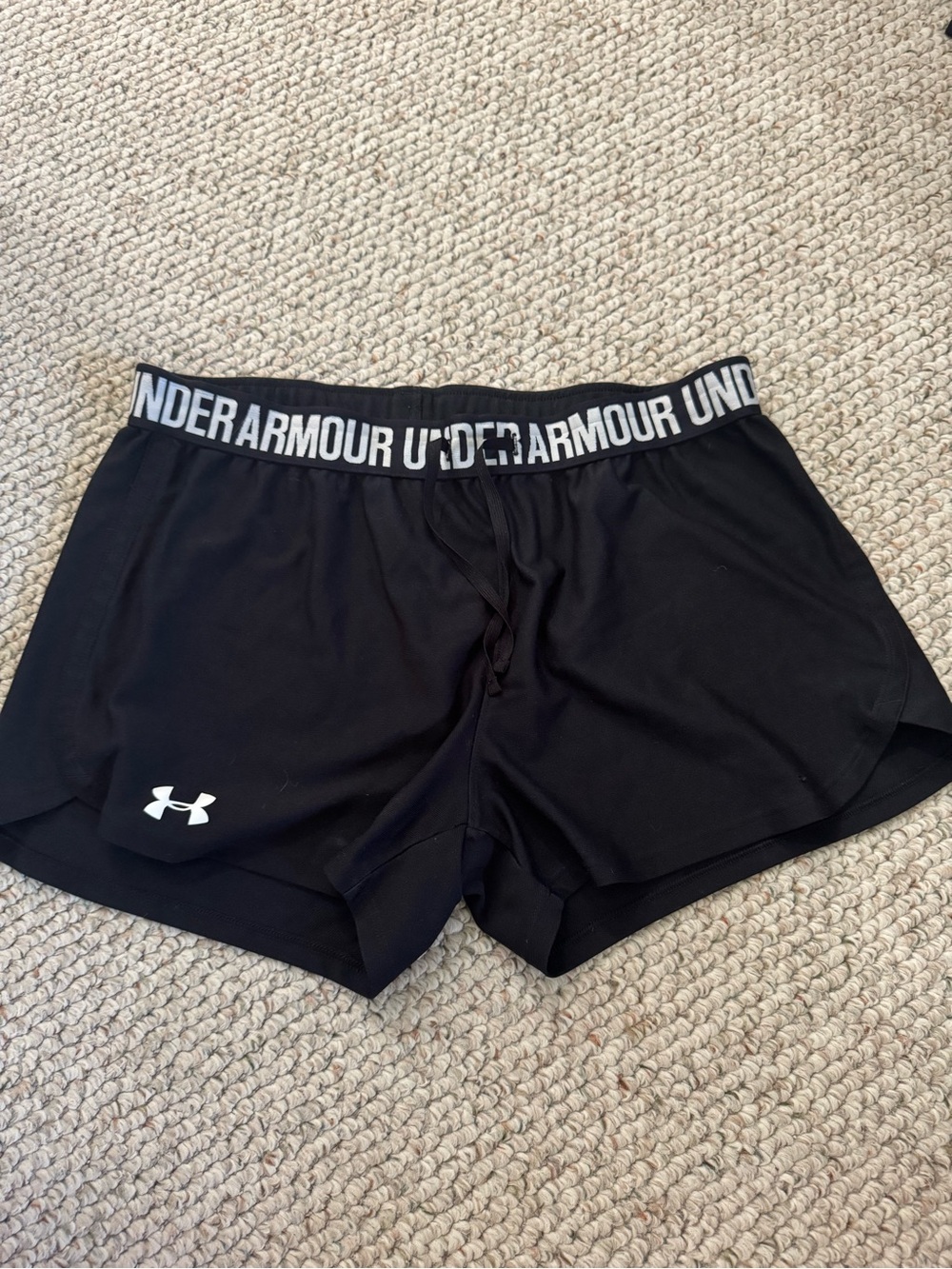 Under Armour Black Women's Athletic Shorts with Branded Waistband